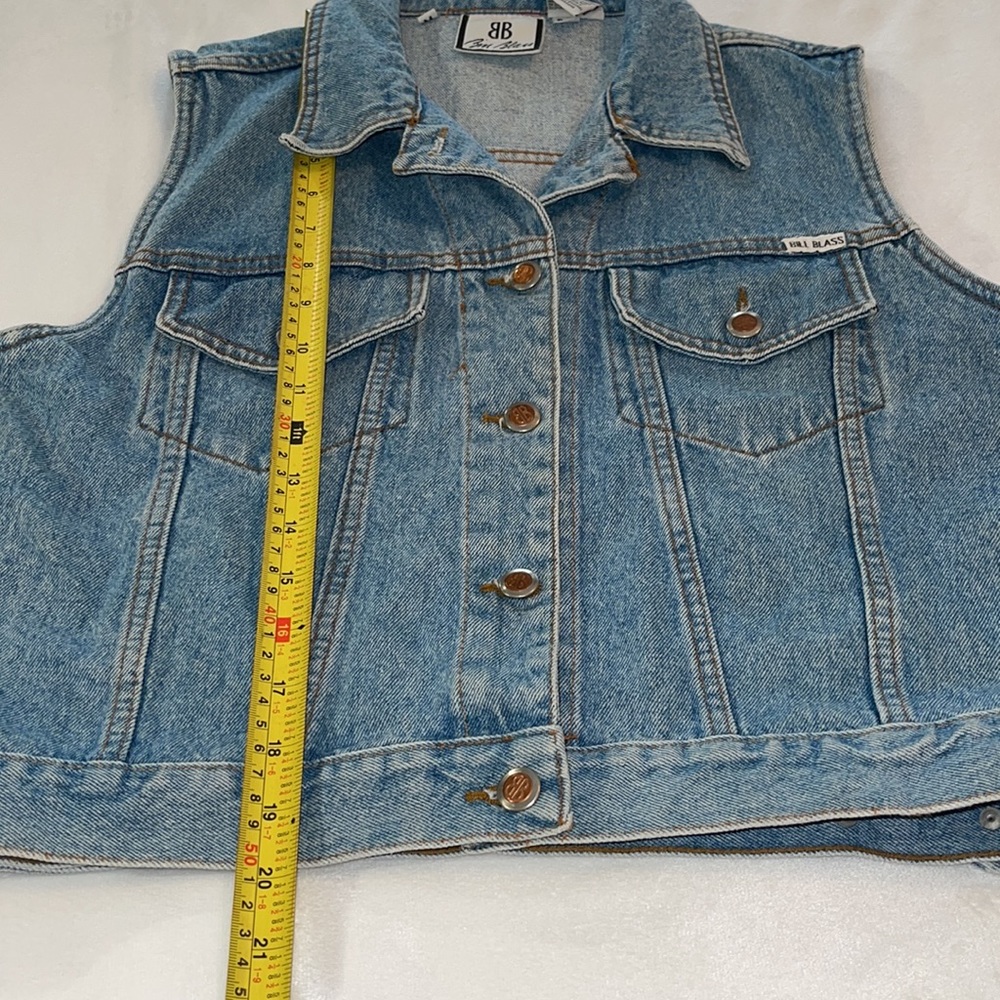 Vintage Bill Blass Made in Turkey Light Denim Vest- Size Medium - Picture 5 of 7
